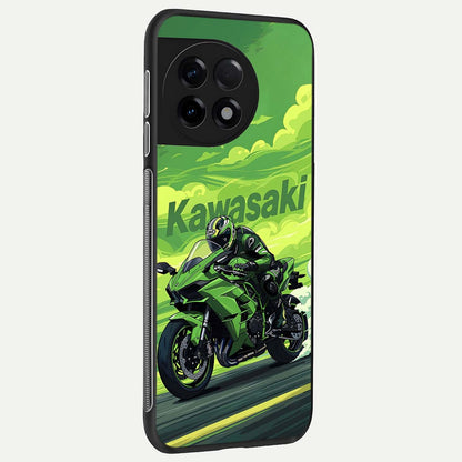  Greenery Sky back cover For OnePlus 11R slim fit glass case with vibrant aesthetic design