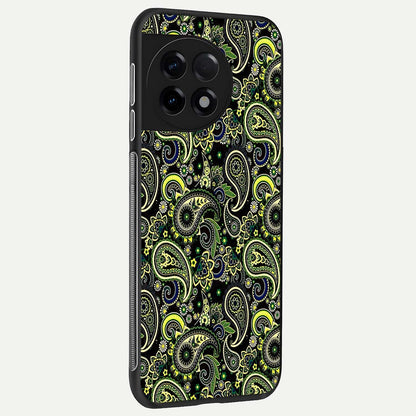  Green Lemon back cover For OnePlus 11R slim fit glass case with vibrant aesthetic design