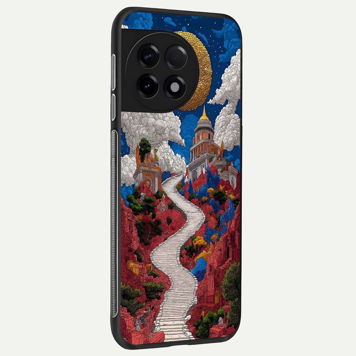  Heavenly Moon Path back cover For OnePlus 11R slim fit glass case with vibrant aesthetic design