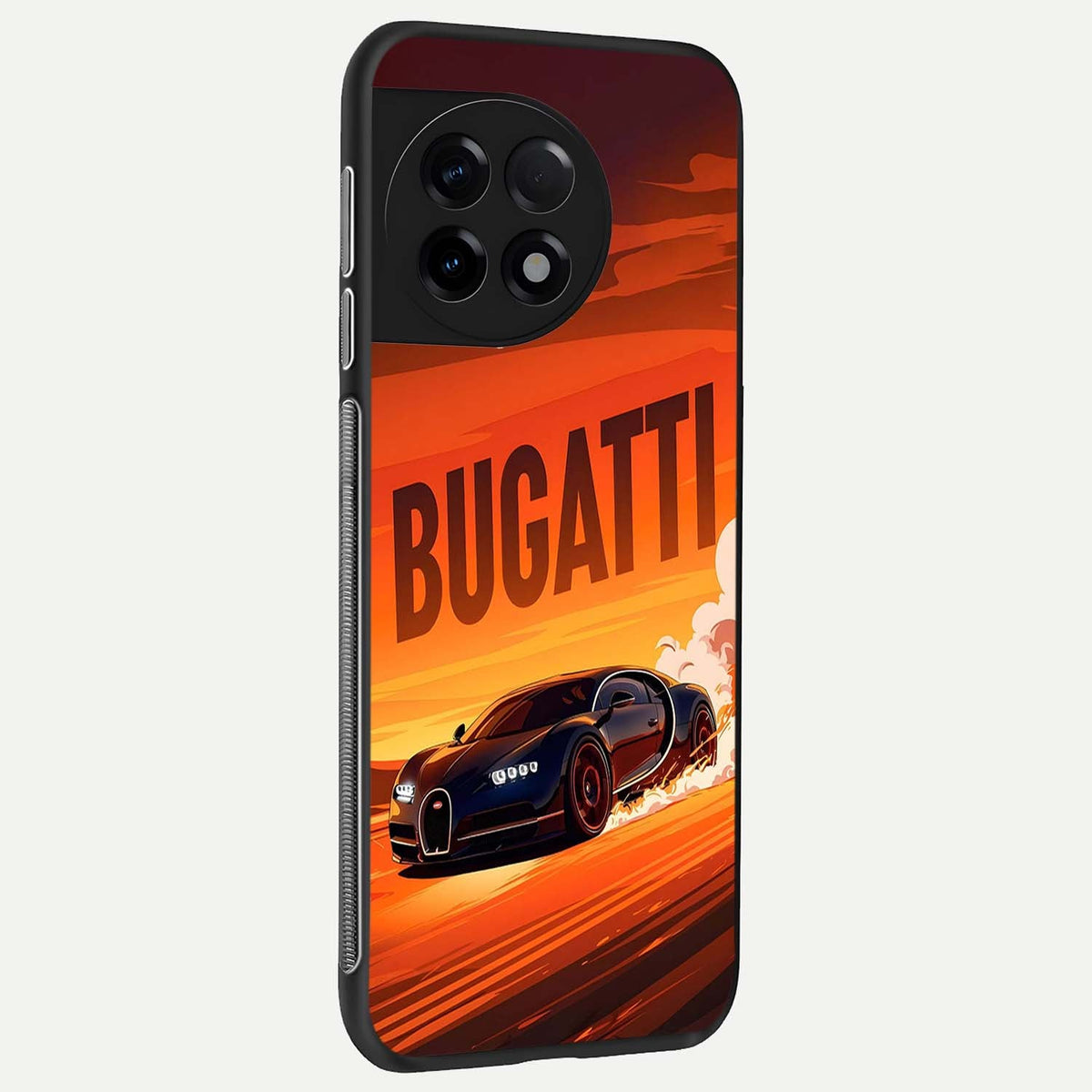  Inferno Bugatti Storm back cover For OnePlus 11R slim fit glass case with vibrant aesthetic design