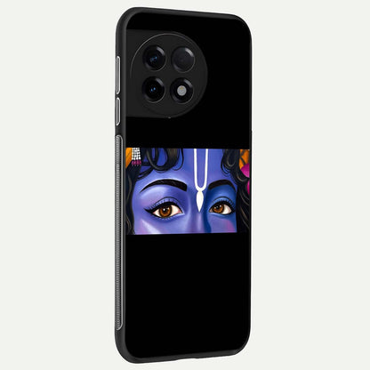  Krishna Eye back cover For OnePlus 11R slim fit glass case with vibrant aesthetic design