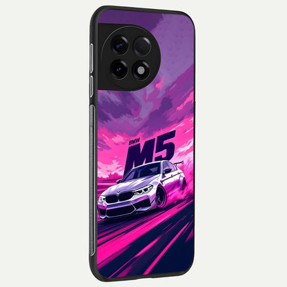  MS Neon Car back cover For OnePlus 11R slim fit glass case with vibrant aesthetic design