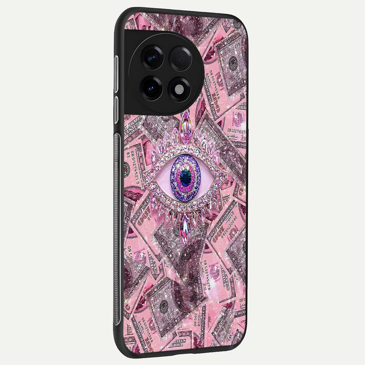  Money Eye Luxe back cover For OnePlus 11R slim fit glass case with vibrant aesthetic design
