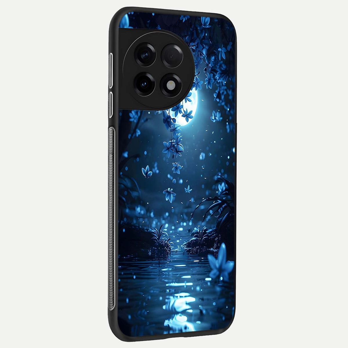  Moonlight Petal Dream back cover For OnePlus 11R slim fit glass case with vibrant aesthetic design