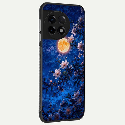  Moonlit Blossoms Night back cover For OnePlus 11R slim fit glass case with vibrant aesthetic design