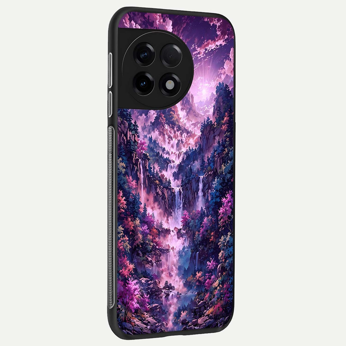  Mystic Cascade Peaks back cover For OnePlus 11R slim fit glass case with vibrant aesthetic design