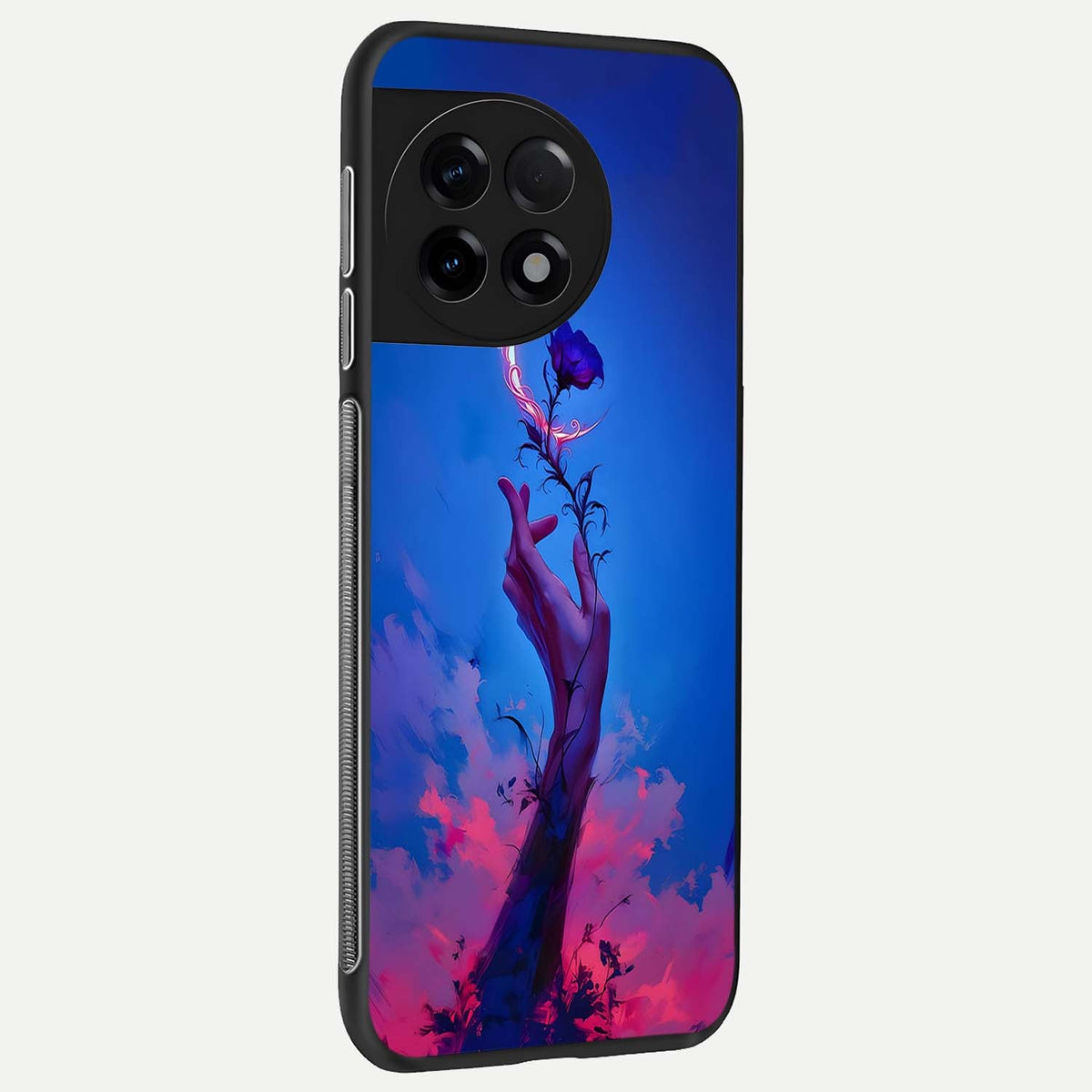  Mystic Hand back cover For OnePlus 11R slim fit glass case with vibrant aesthetic design
