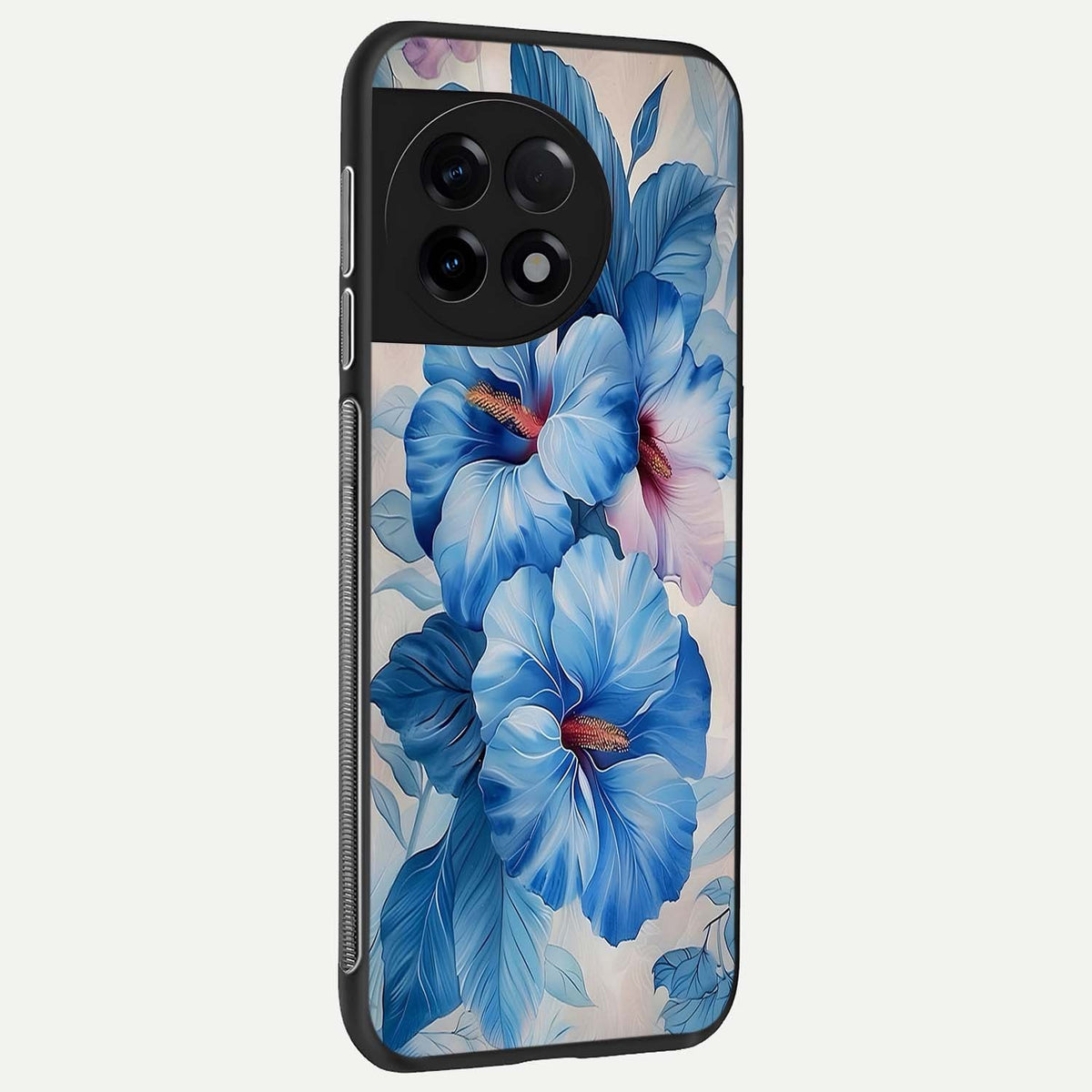  Ocean Hibiscus Grace back cover For OnePlus 11R slim fit glass case with vibrant aesthetic design