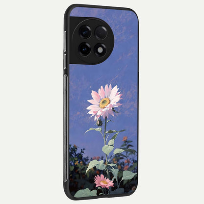  Pink Shells Outline back cover For OnePlus 11R slim fit glass case with vibrant aesthetic design