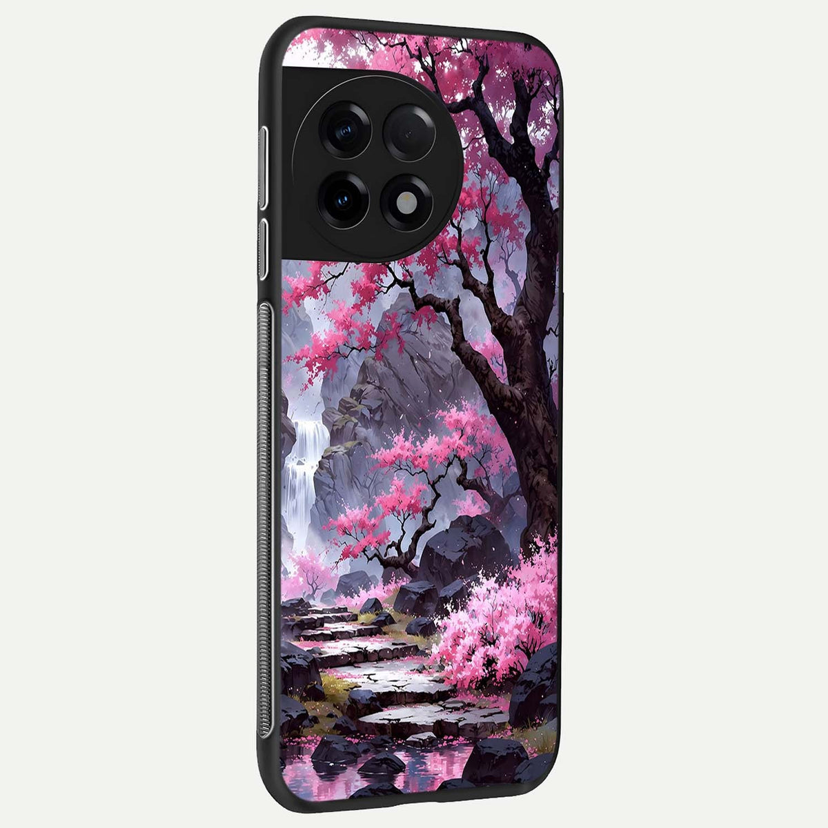  Pink Sunflower Glow back cover For OnePlus 11R slim fit glass case with vibrant aesthetic design