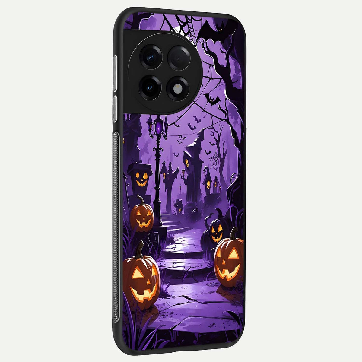  Pumpkin Patch Halloween back cover For OnePlus 11R slim fit glass case with vibrant aesthetic design