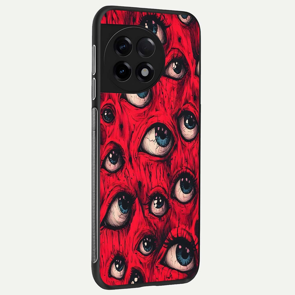  Red Eyes Pattern back cover For OnePlus 11R slim fit glass case with vibrant aesthetic design