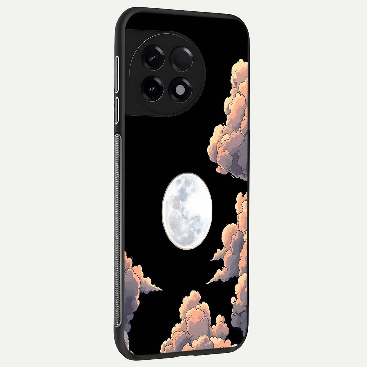  Shade Cloud Moon back cover For OnePlus 11R slim fit glass case with vibrant aesthetic design