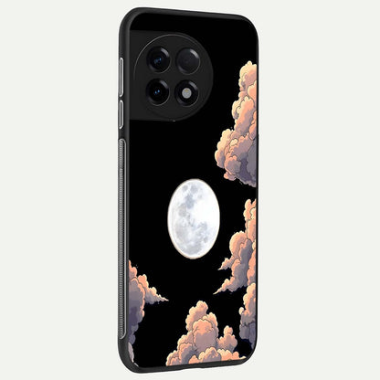  Shade Cloud Moon back cover For OnePlus 11R slim fit glass case with vibrant aesthetic design