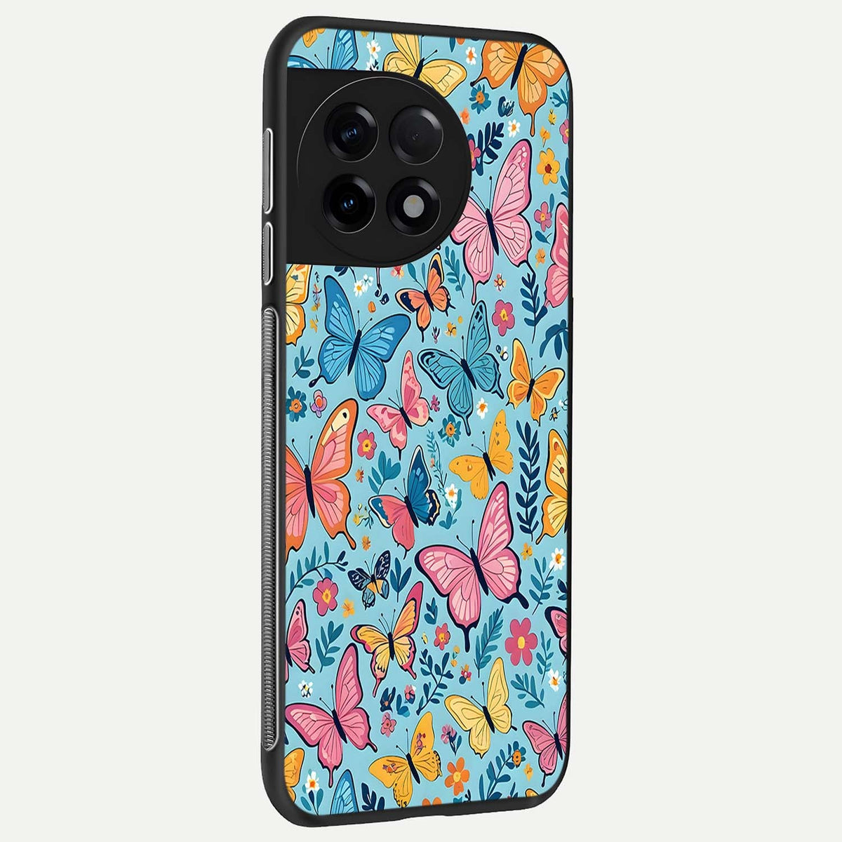  Spring Wing Garden back cover For OnePlus 11R slim fit glass case with vibrant aesthetic design