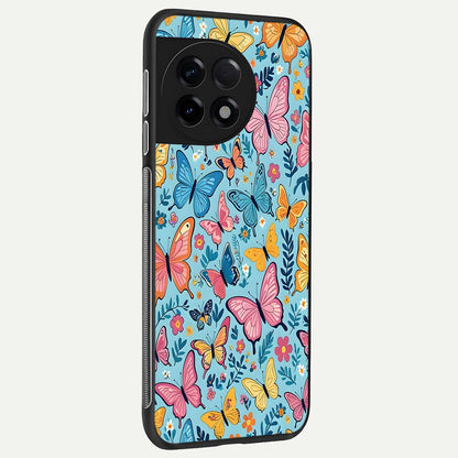  Spring Wing Garden back cover For OnePlus 11R slim fit glass case with vibrant aesthetic design