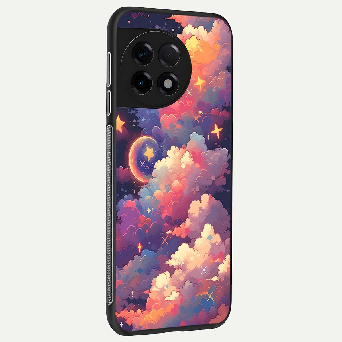  Starlit Dream Clouds back cover For OnePlus 11R slim fit glass case with vibrant aesthetic design