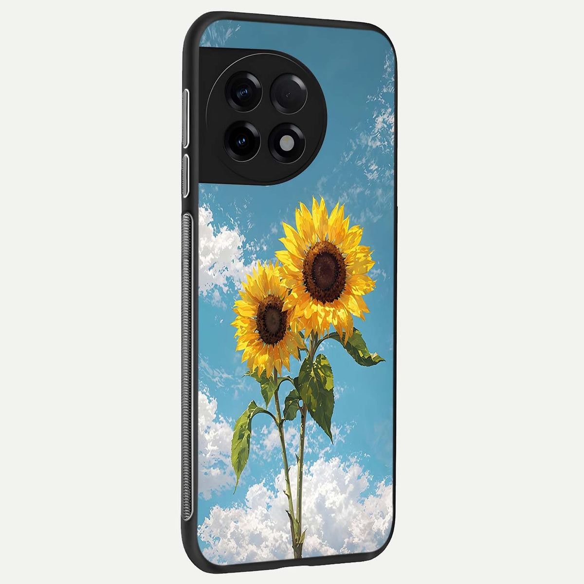  Sunlit Daisy Glow back cover For OnePlus 11R slim fit glass case with vibrant aesthetic design