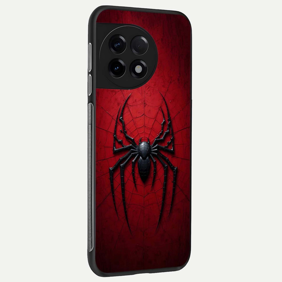 Superhero Web Emblem back cover For OnePlus 11R slim fit glass case with vibrant aesthetic design