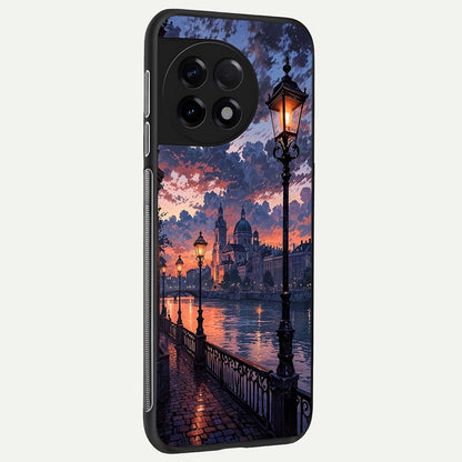  Twilight River Lights back cover For OnePlus 11R slim fit glass case with vibrant aesthetic design