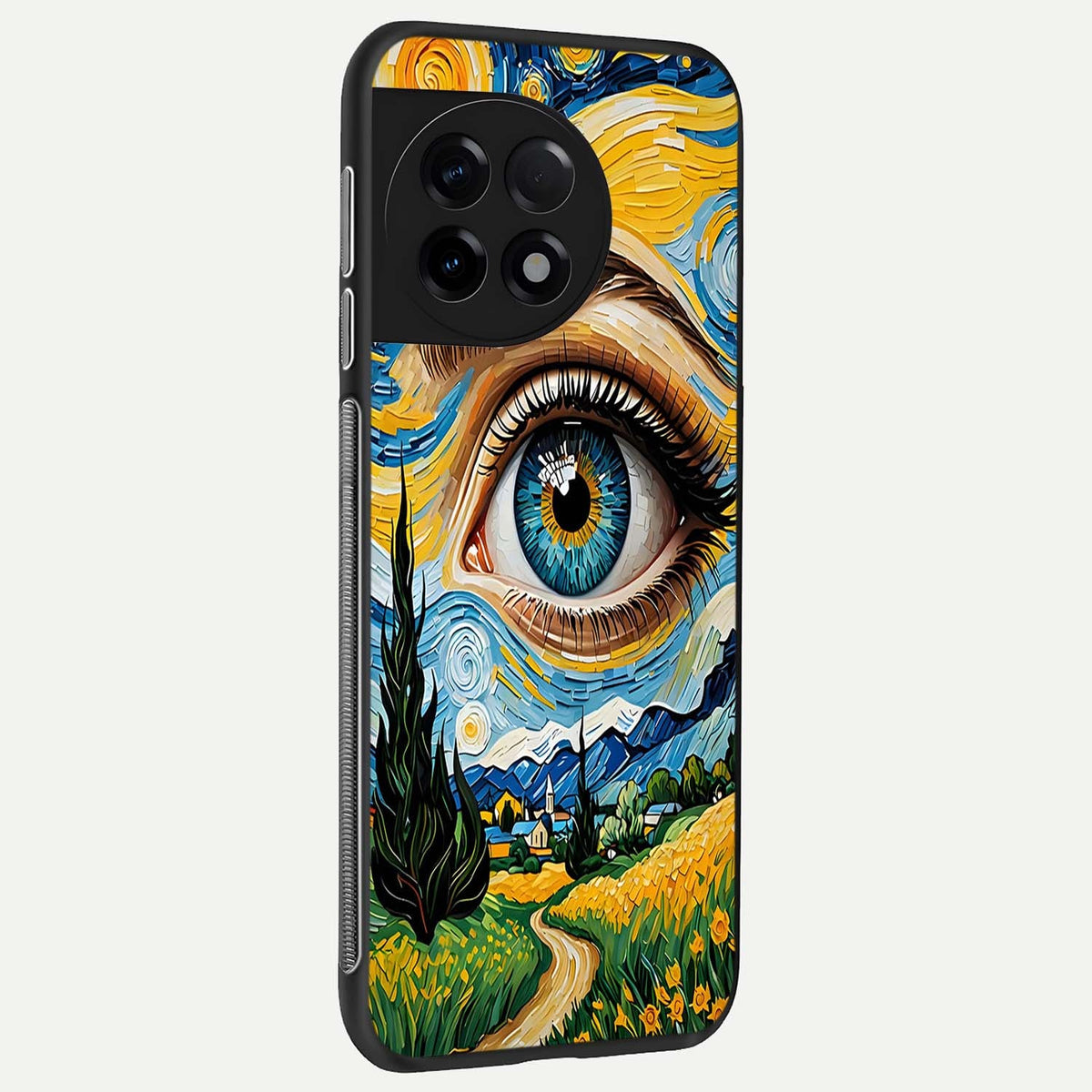  Van Gogh Eye back cover For OnePlus 11R slim fit glass case with vibrant aesthetic design