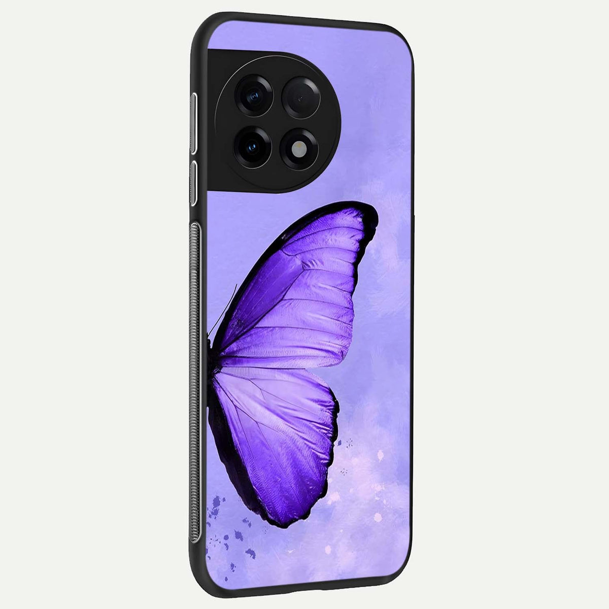  Violet Dream Wing back cover For OnePlus 11R slim fit glass case with vibrant aesthetic design