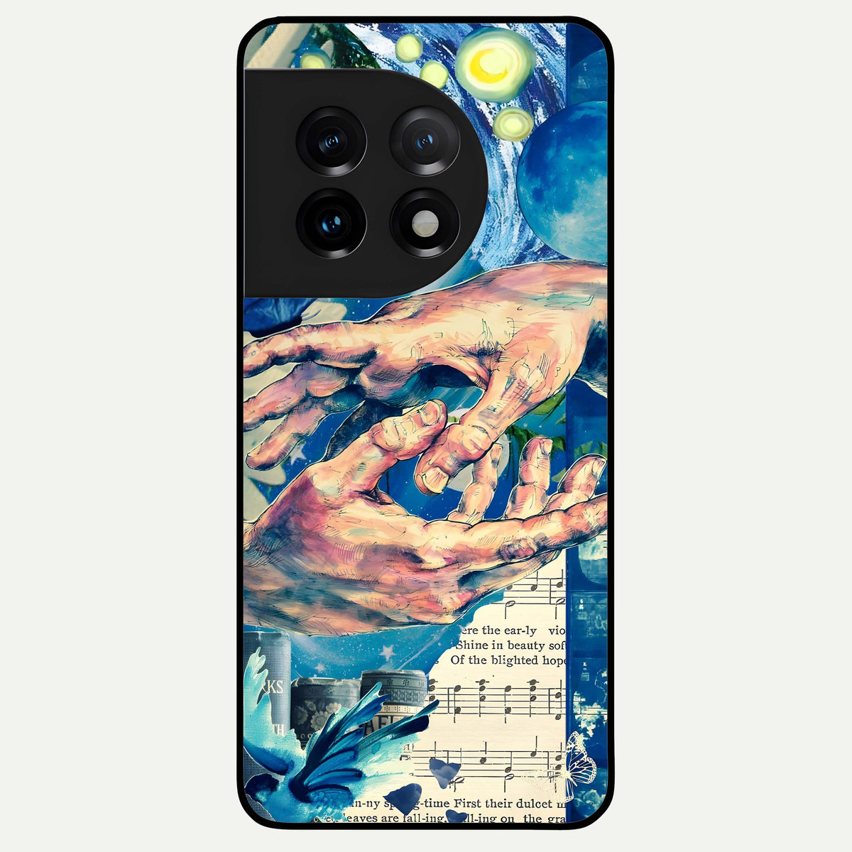  Aesthetic Divider Glass Case For OnePlus 11 back cover – full design glossy printed glass finish