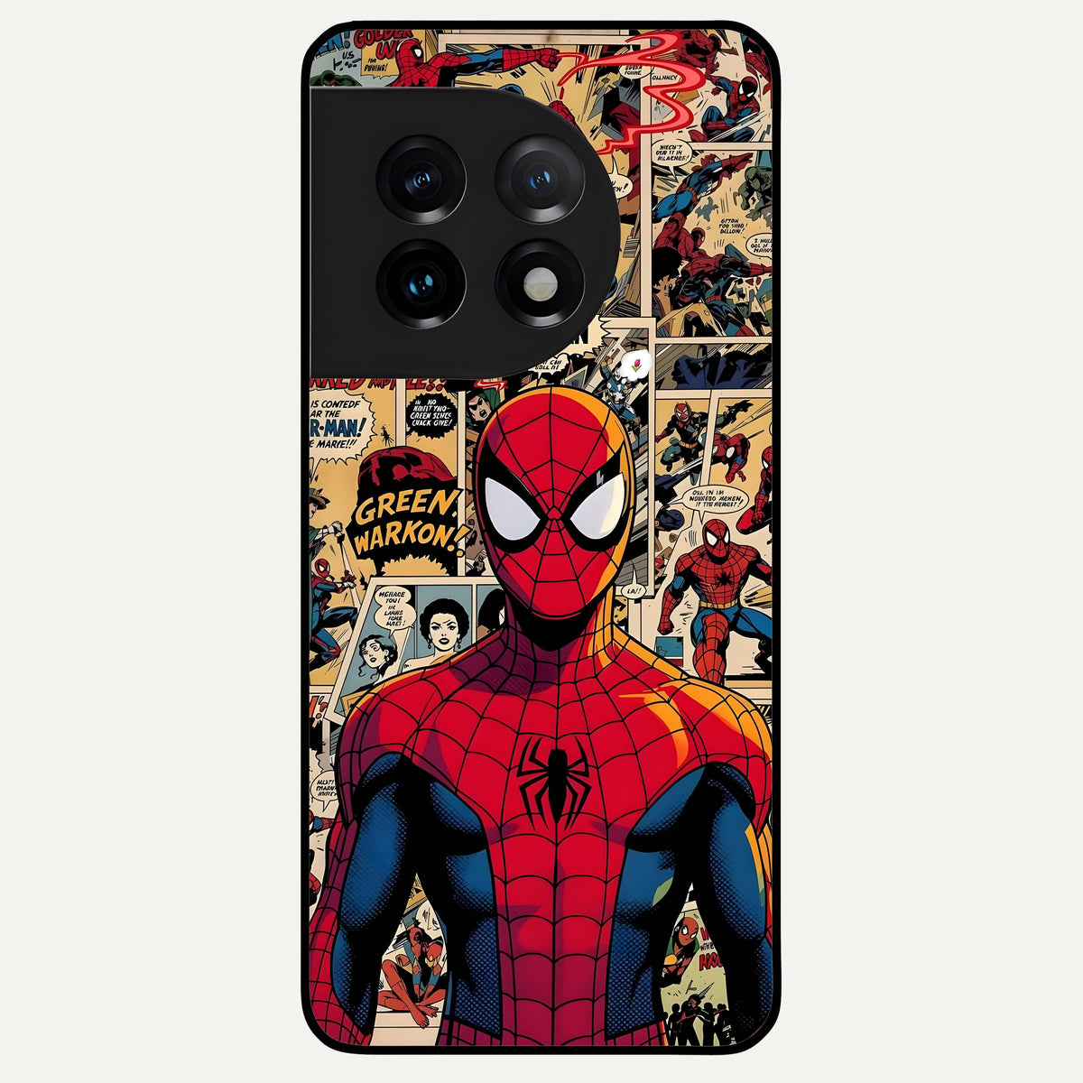  Aesthetic Spider Glass Case For OnePlus 11 back cover – full design glossy printed glass finish