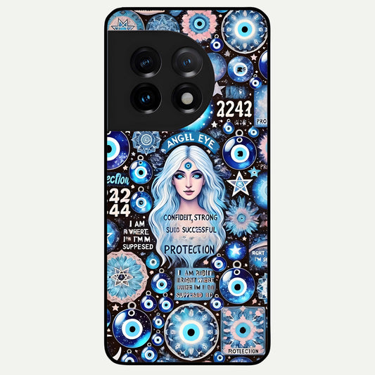  Angel Aura Shield Glass Case For OnePlus 11 back cover – full design glossy printed glass finish