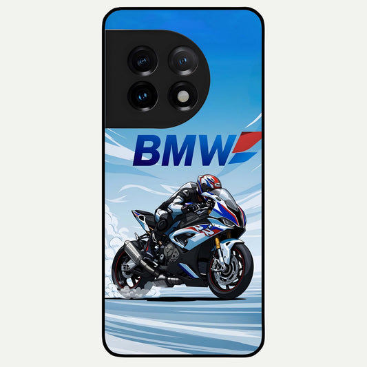  BMW Power Drift Glass Case For OnePlus 11 back cover – full design glossy printed glass finish