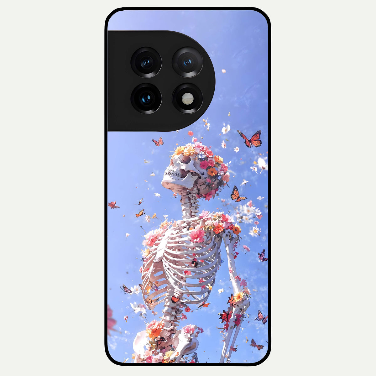  Bloom Beyond Bones Glass Case For OnePlus 11 back cover – full design glossy printed glass finish