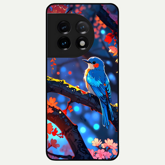  Blooming Water Drift Glass Case For OnePlus 11 back cover – full design glossy printed glass finish