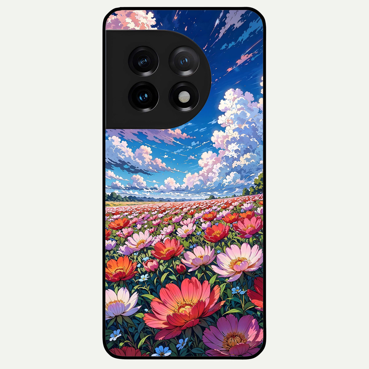  Blossom Sky Field Glass Case For OnePlus 11 back cover – full design glossy printed glass finish