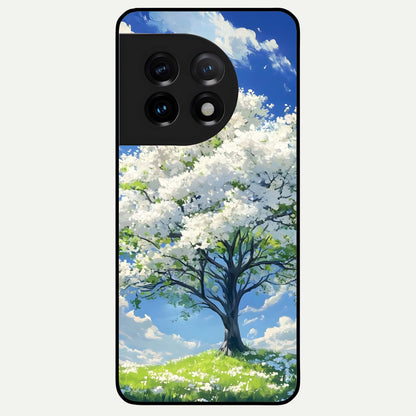  Blossom Sky Serenity Glass Case For OnePlus 11 back cover – full design glossy printed glass finish