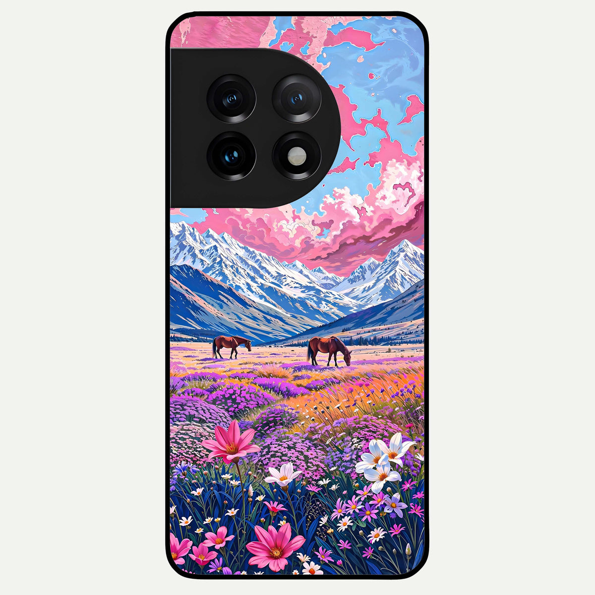  Blossom Valley Dream Glass Case For OnePlus 11 back cover – full design glossy printed glass finish