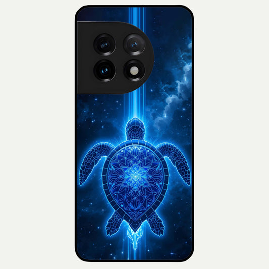  Blue Galaxy Turtle Glass Case For OnePlus 11 back cover – full design glossy printed glass finish