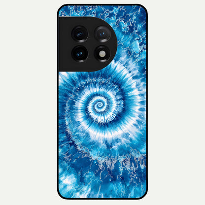  Blue Galaxy Wave Glass Case For OnePlus 11 back cover – full design glossy printed glass finish