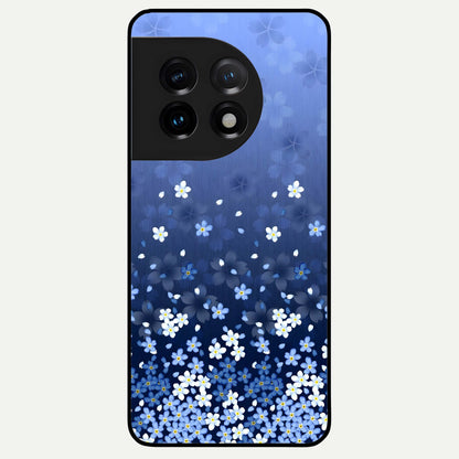  Blue Starry Glass Case For OnePlus 11 back cover – full design glossy printed glass finish
