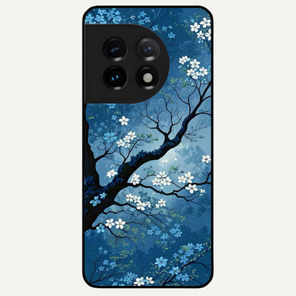  Blue Tree Serenity Glass Case For OnePlus 11 back cover – full design glossy printed glass finish