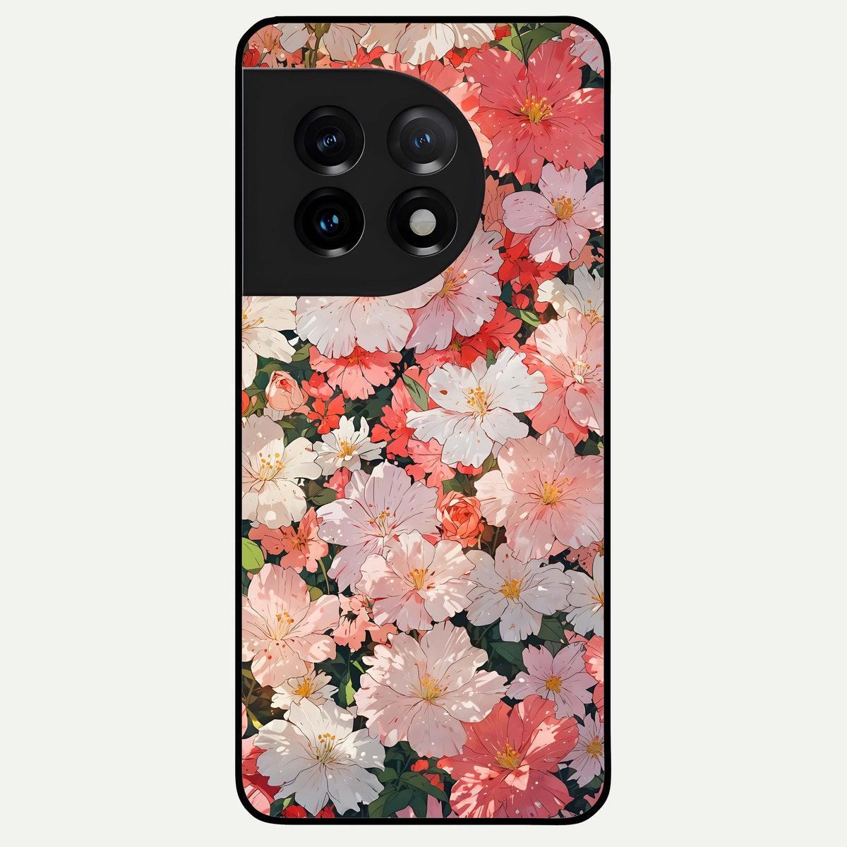  Blush Bloom Field Glass Case For OnePlus 11 back cover – full design glossy printed glass finish