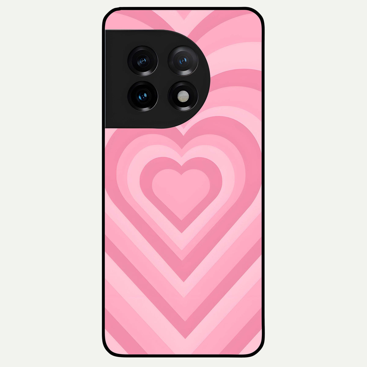  Blush Heart Waves Glass Case For OnePlus 11 back cover – full design glossy printed glass finish
