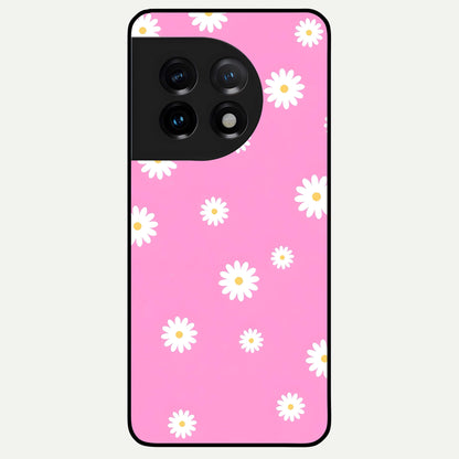  Bubblegum Daisy Pop Glass Case For OnePlus 11 back cover – full design glossy printed glass finish