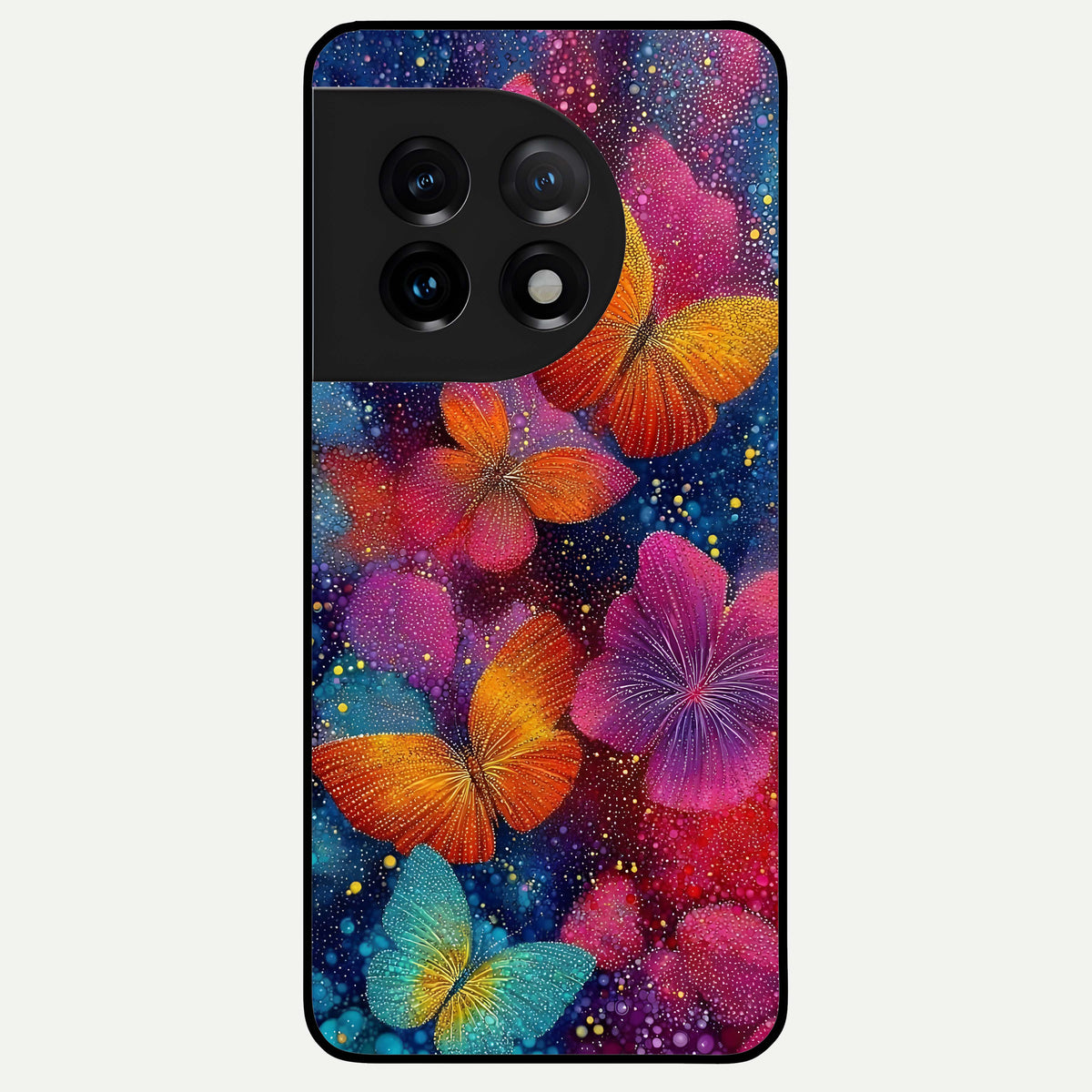  Butterfly Dream Mist Glass Case For OnePlus 11 back cover – full design glossy printed glass finish