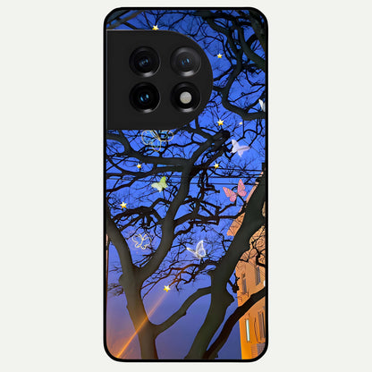  Butterfly Night Magic Glass Case For OnePlus 11 back cover – full design glossy printed glass finish