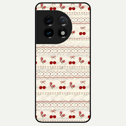  Cherry Bloom Charm Glass Case For OnePlus 11 back cover – full design glossy printed glass finish