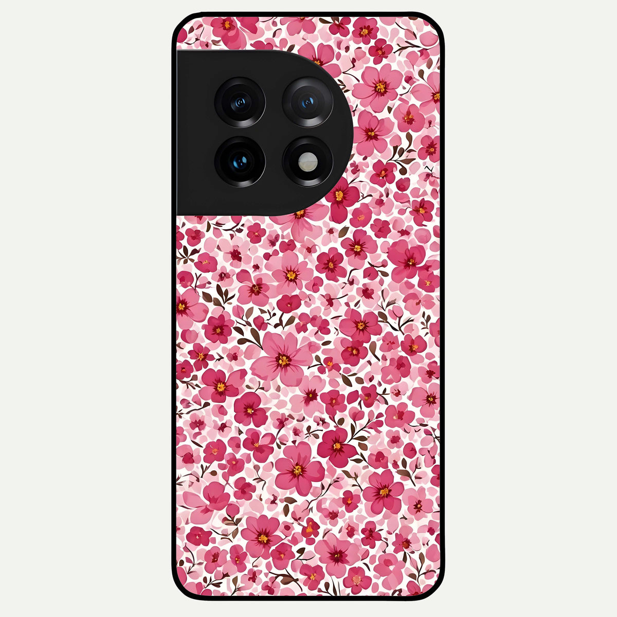  Cherry Blossom Charm Glass Case For OnePlus 11 back cover – full design glossy printed glass finish