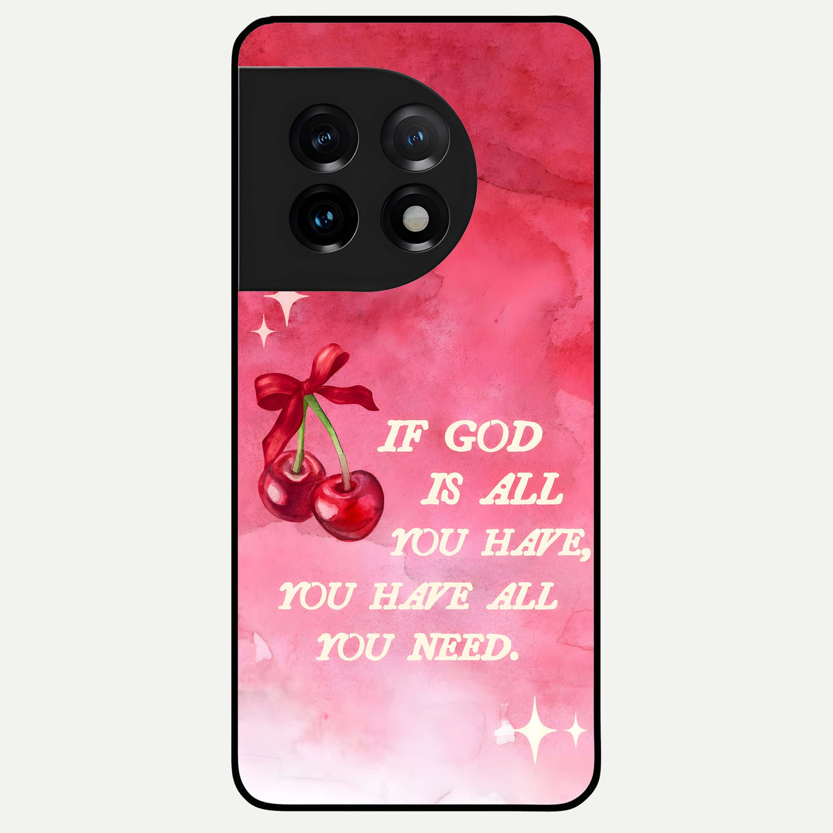  Cherry Quote Glass Case For OnePlus 11 back cover – full design glossy printed glass finish