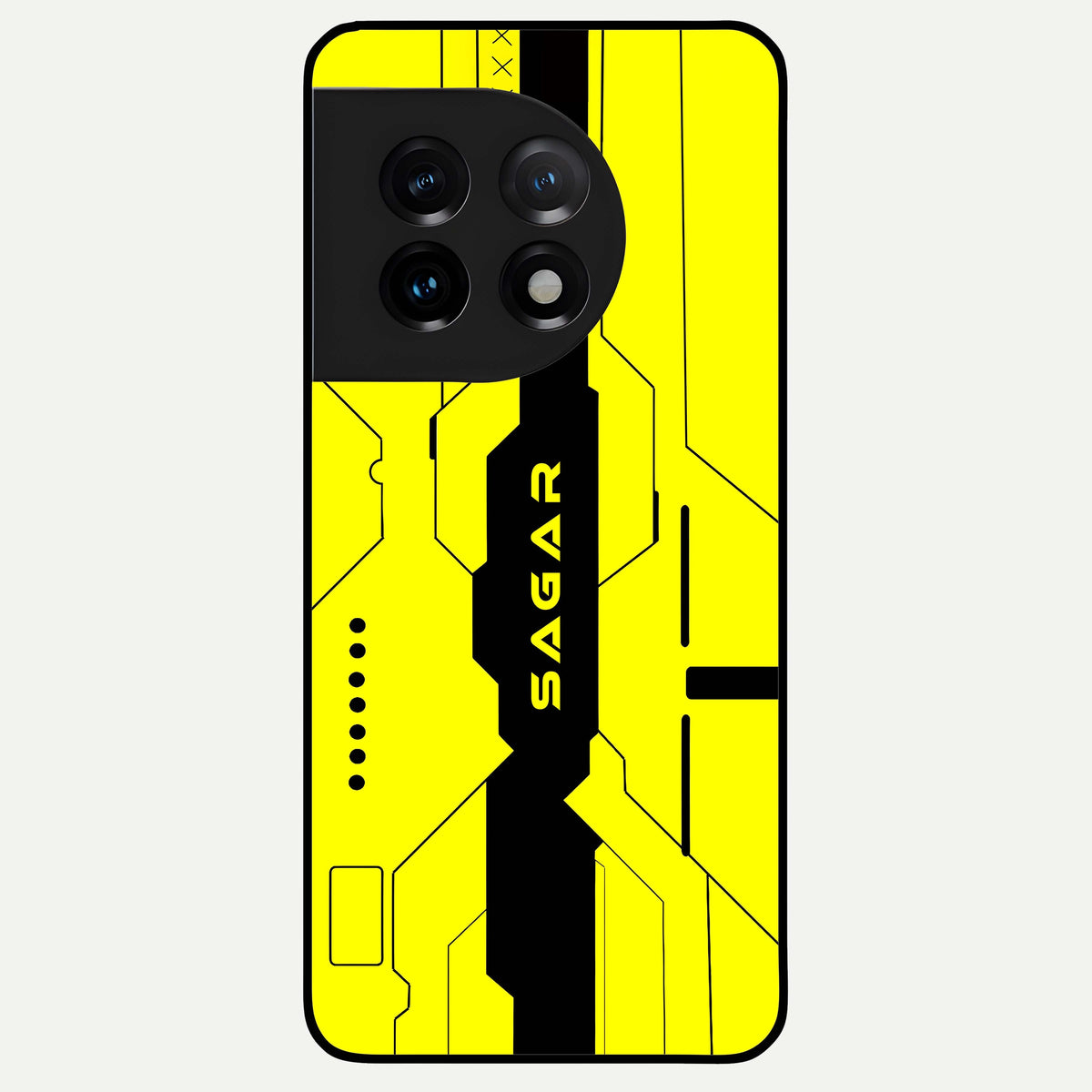  Circuit CYBERPUNK Custom Name Glass Case For OnePlus 11 back cover – full design glossy printed glass finish