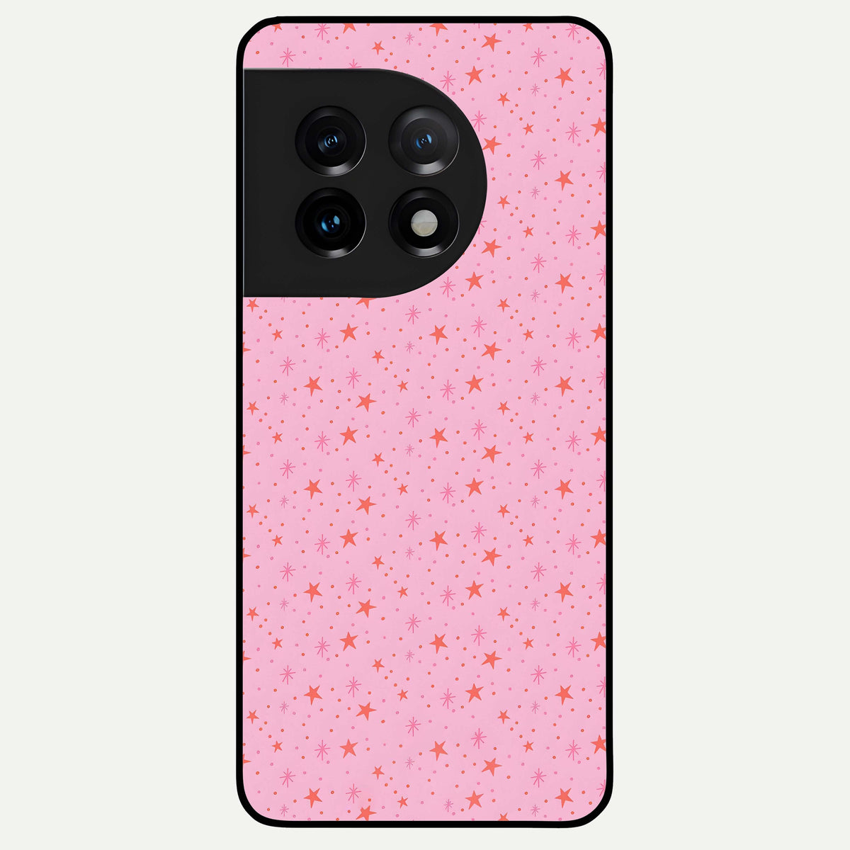 Cosmic Pink Sparkle Glass Case For OnePlus 11 back cover – full design glossy printed glass finish