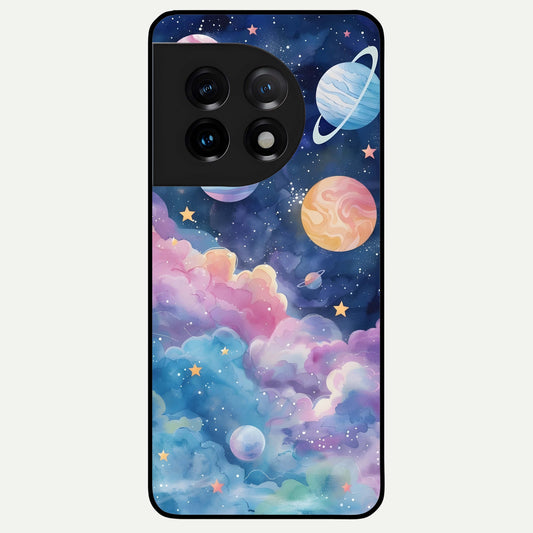  Cosmic Planet Dreams Glass Case For OnePlus 11 back cover – full design glossy printed glass finish